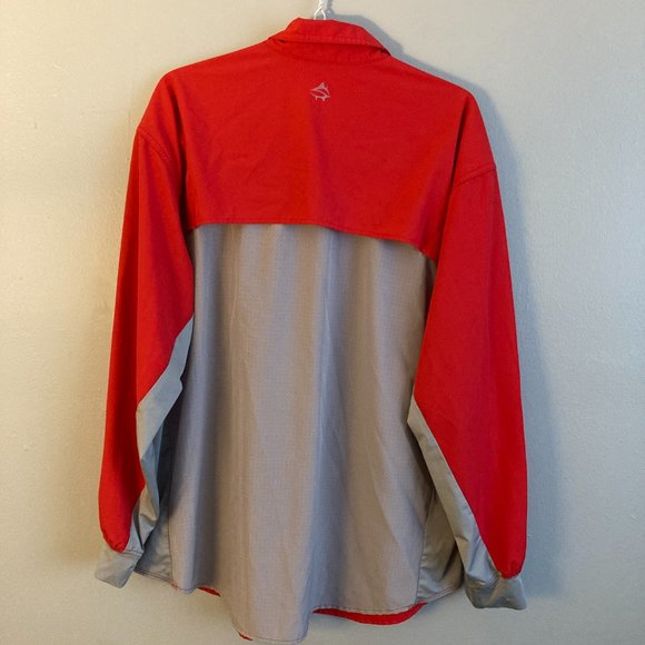 loco kaile 2xl Men’s Fishing Shirt Red Vented Long Sleeve - Picture 6 of 9